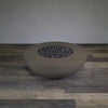45" Round Rustic Gravity Concrete (GFRC) Fire Pit - Propane Gas Hardline - 110V CSA Hi/Lo Electronic Ignition System w/Bluetooth & Handheld Remote - Brown by Starfire Designs