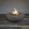 45" Round Rustic Gravity Concrete (GFRC) Fire Pit - Propane Gas Hardline - 110V CSA Hi/Lo Electronic Ignition System w/Bluetooth & Handheld Remote - Brown by Starfire Designs