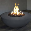 45" Round Rustic Gravity Concrete (GFRC) Fire Pit - Propane Gas Hardline - 110V Electronic Ignition System - Graphite by Starfire Designs
