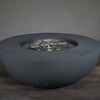 45" Round Rustic Gravity Concrete (GFRC) Fire Pit - Propane Gas Hardline - 110V Electronic Ignition System - Graphite by Starfire Designs
