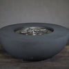 45" Round Rustic Gravity Concrete (GFRC) Fire Pit - Natural Gas - 110V CSA On/Off Electronic Ignition System - Graphite by Starfire Designs