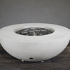 45" Round Rustic Gravity Concrete (GFRC) Fire Pit - Propane Gas Hardline - 110V Electronic Ignition System - White by Starfire Designs
