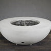 45" Round Rustic Gravity Concrete (GFRC) Fire Pit - Natural Gas - 110V CSA Hi/Lo Electronic Ignition System w/Bluetooth & Handheld Remote - White by Starfire Designs