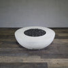 45" Round Rustic Gravity Concrete (GFRC) Fire Pit - Natural Gas - 110V CSA Hi/Lo Electronic Ignition System w/Bluetooth & Handheld Remote - White by Starfire Designs