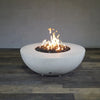 45" Round Rustic Gravity Concrete (GFRC) Fire Pit - Natural Gas - 110V CSA On/Off Electronic Ignition System - White by Starfire Designs