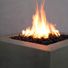 36" Square Rustic Gravity Concrete (GFRC) Fire Pit - Propane Gas Hardline - 110V Electronic Ignition System - Brown by Starfire Designs

