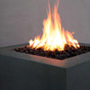 36" Square Rustic Gravity Concrete (GFRC) Fire Pit - Propane Gas Hardline - 110V Electronic Ignition System - Graphite by Starfire Designs
