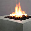 36" Square Rustic Gravity Concrete (GFRC) Fire Pit - Propane Gas Hardline - 110V Electronic Ignition System - Natural Gray by Starfire Designs
