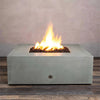 45" Square Rustic Gravity Concrete (GFRC) Fire Pit - Propane Gas Hardline - 110V CSA Hi/Lo Electronic Ignition System w/Bluetooth & Handheld Remote - Natural Gray by Starfire Designs