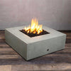 45" Square Rustic Gravity Concrete (GFRC) Fire Pit - Propane Gas Hardline - 110V CSA On/Off Electronic Ignition System - Natural Gray by Starfire Designs