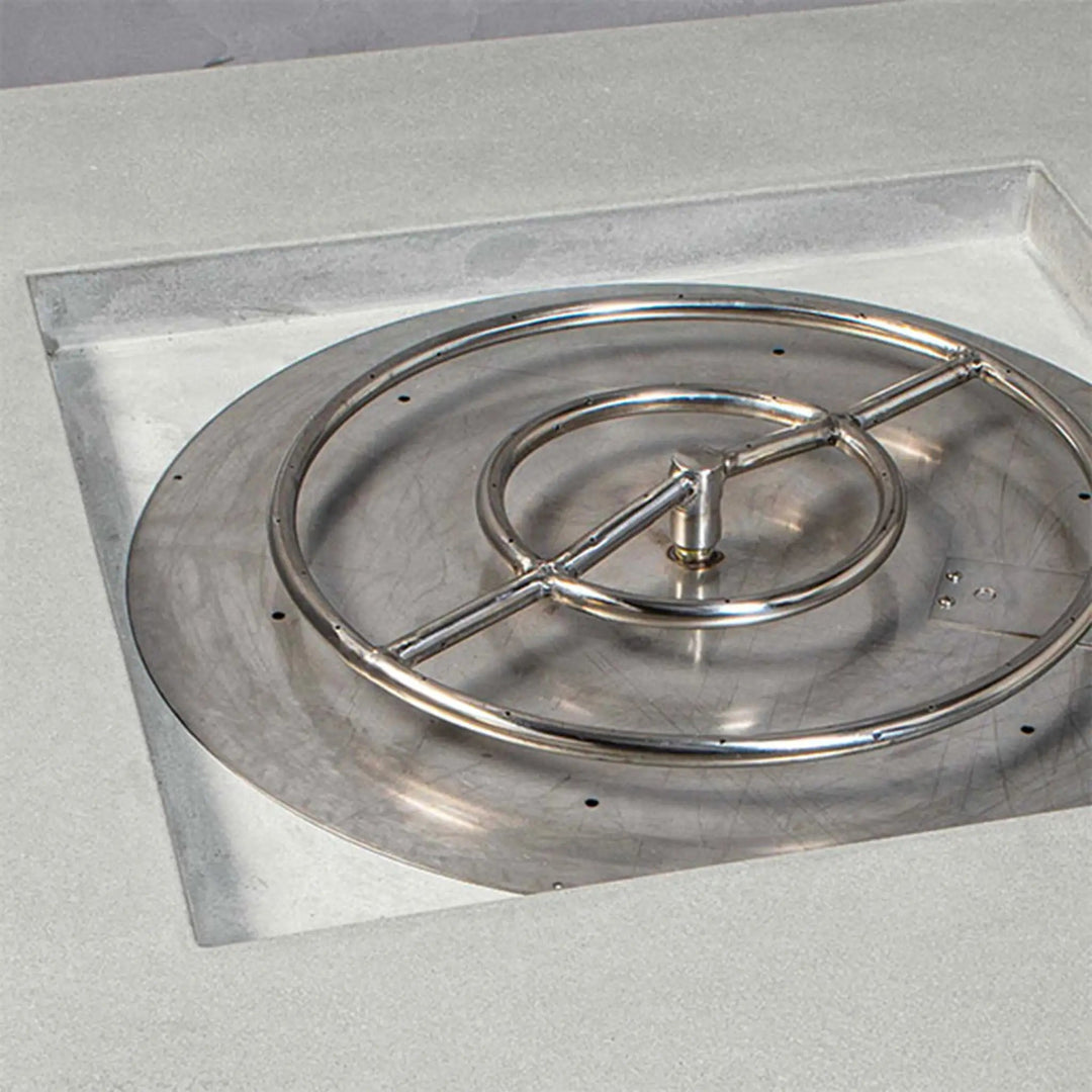 45" Square Rustic Gravity Concrete (GFRC) Fire Pit - Natural Gas - 110V CSA On/Off Electronic Ignition System - Natural Gray by Starfire Designs