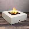 45" Square Rustic Gravity Concrete (GFRC) Fire Pit - Natural Gas - 110V CSA On/Off Electronic Ignition System - White by Starfire Designs