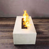 48" x 32" Rectangle Rustic Gravity Concrete (GFRC) Fire Pit - Propane Gas Hardline - 110V Electronic Ignition System - White by Starfire Designs
