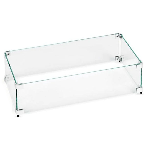 The Outdoor Plus Rectangular Tempered Glass Wind Guard