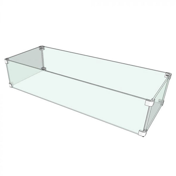 The Outdoor Plus Rectangular Tempered Glass Wind Guard