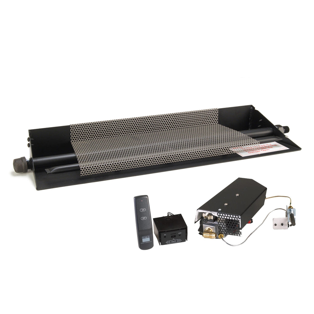 30" Vented G45 Glass Fireplace Burner "11" Series Standing Pilot with On/Off Remote by Real Fyre