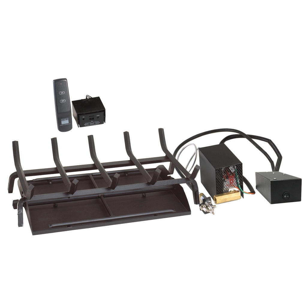 16/19" Vented See-Thru G45 Fireplace Burner "02" Series Non-Standing Pilot with On/Off Remote by Real Fyre