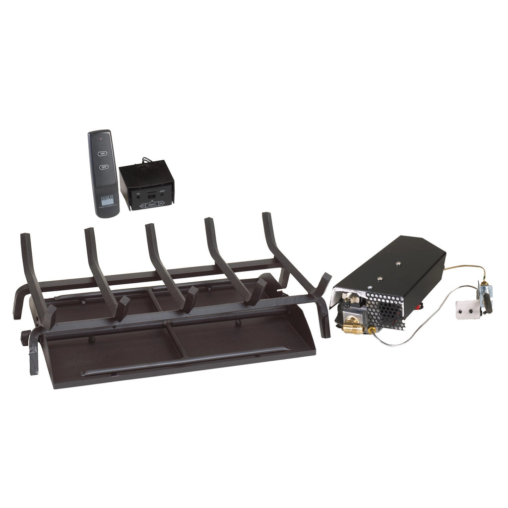 16/19" Vented G45 See-Thru Fireplace Burner "11" Series Standing Pilot with On/Off Remote by Real Fyre