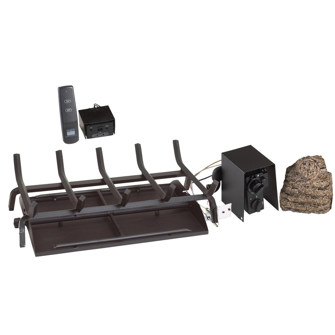 18/20" Vented G45 See-Thru Fireplace Burner "15" Series Standing Pilot with On/Off Remote by Real Fyre