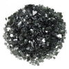American Fire Products 1/4-inch black reflective fire glass—featuring deep onyx tones and glimmering mirror-like surfaces, perfect for creating bold contrast and modern elegance in fire pits and fireplaces.