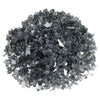 American Fire Products 1/4-inch gray reflective fire glass—sleek, smoky-toned glass chips that shimmer with silver highlights, perfect for creating a cool, contemporary fire feature.