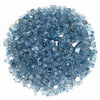 American Fire Products 1/4-inch Pacific Blue reflective fire glass—vibrant ocean-toned glass with a mirror-like shimmer that enhances flame movement and adds a cool, coastal vibe to any fire feature.