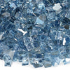 Close-up of American Fire Products 1/4" Pacific Blue Reflective Fire Glass showcasing dazzling, ocean-inspired glass pieces with mirror-finished backing—perfect for adding cool-toned shimmer and a tranquil, coastal feel to your fire feature.