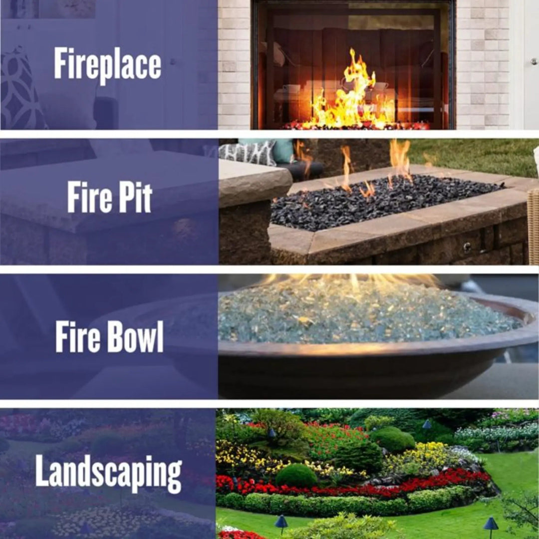 1/2" Azuria Reflective Fire Glass by American Fire Products