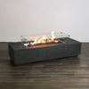 72" x 28" Rectangle Beton Concrete (GFRC) Gas Fire Pit - Graphite by Starfire Designs