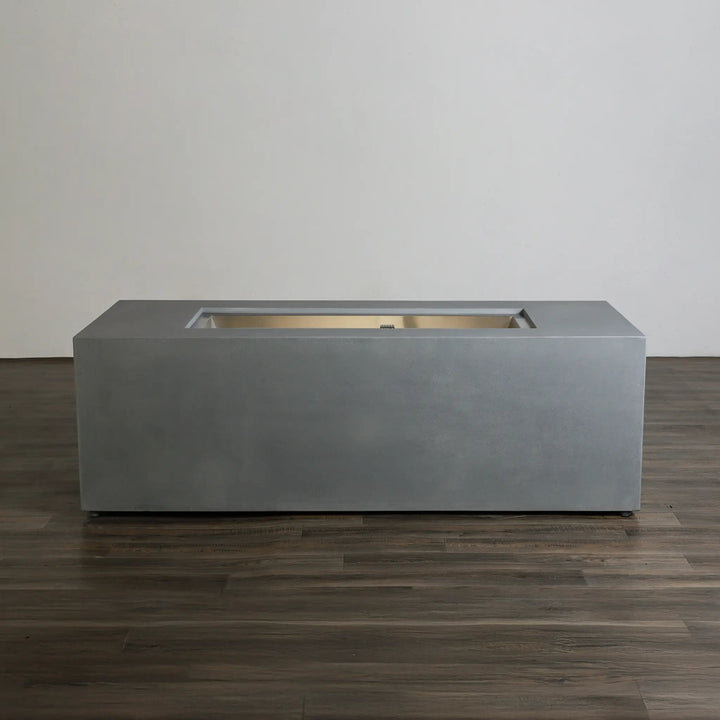 72" x 28" Rectangle Beton Concrete (GFRC) Gas Fire Pit with Hidden Propane Tank - Natural Gray by Starfire Designs