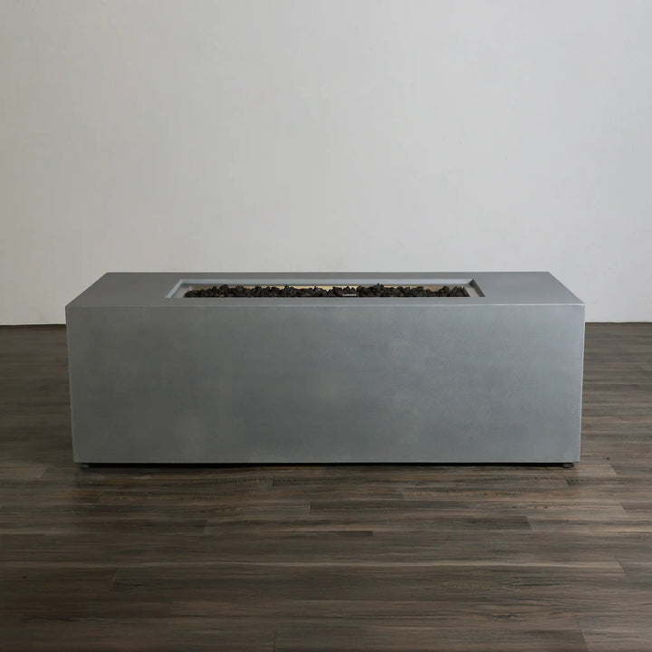 72" x 28" Rectangle Beton Concrete (GFRC) Gas Fire Pit with Hidden Propane Tank - Natural Gray by Starfire Designs