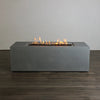 72" x 28" Rectangle Beton Concrete (GFRC) Gas Fire Pit with Hidden Propane Tank by Starfire Designs