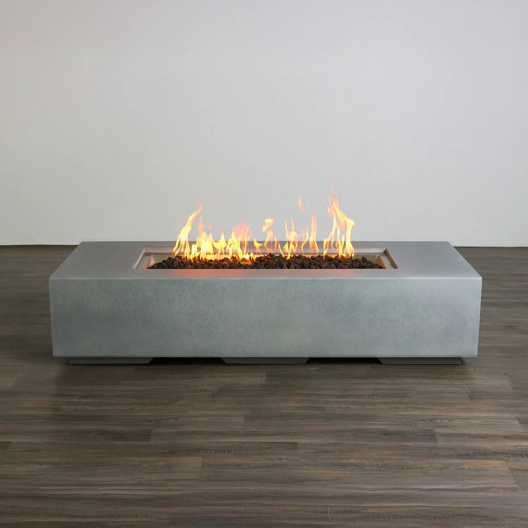 72" x 28" Rectangle Beton Concrete (GFRC) Gas Fire Pit by Starfire Designs
