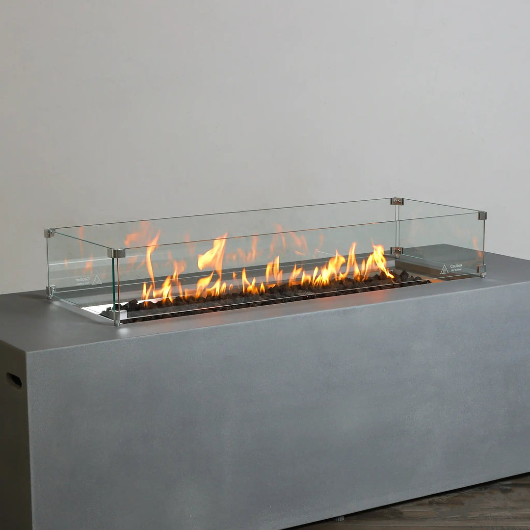 Linear Beton Glass Wind Guard by Starfire Designs