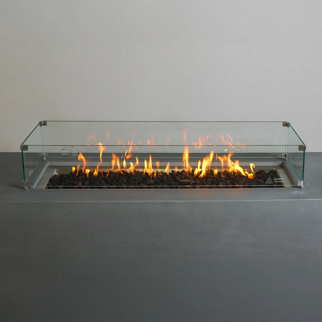 Linear Beton Glass Wind Guard by Starfire Designs