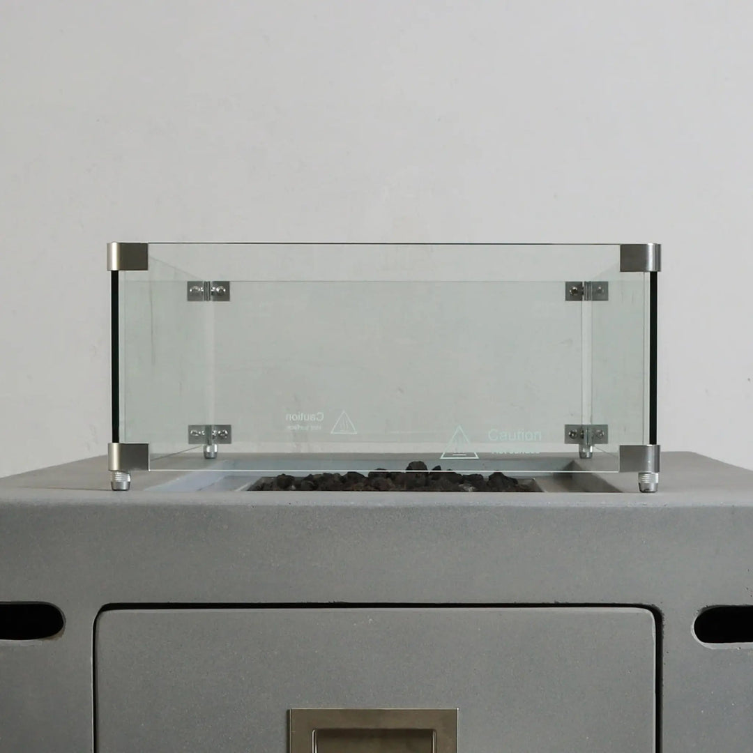Linear Beton Glass Wind Guard by Starfire Designs