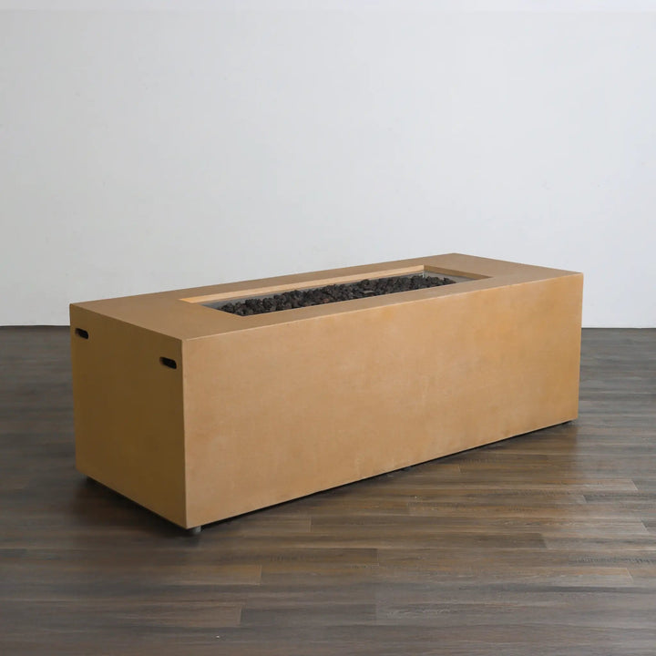 72" x 28" Rectangle Beton Concrete (GFRC) Gas Fire Pit with Hidden Propane Tank - Sand by Starfire Designs