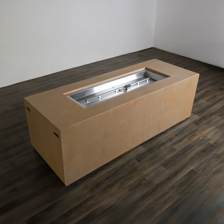 72" x 28" Rectangle Beton Concrete (GFRC) Gas Fire Pit with Hidden Propane Tank - Sand by Starfire Designs
