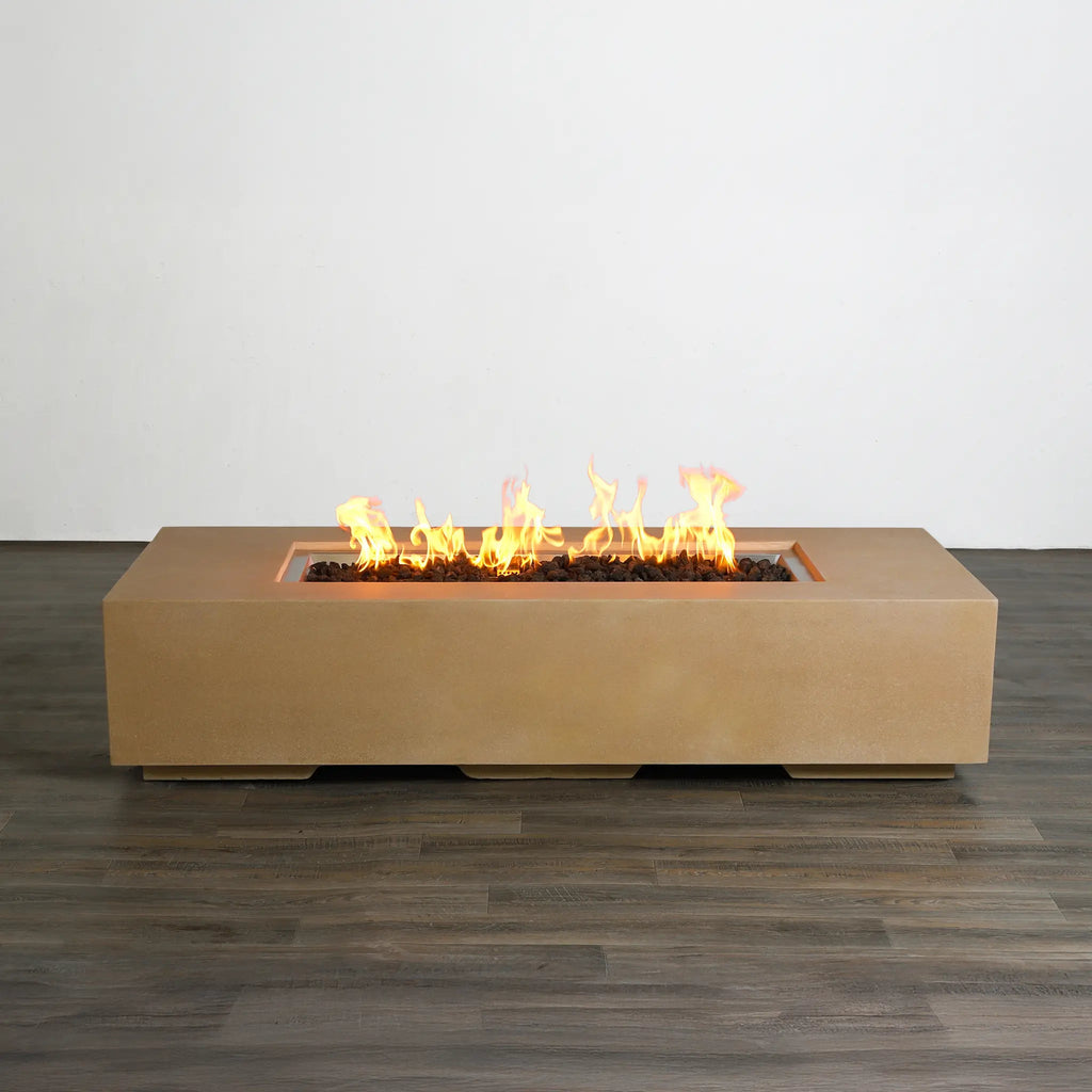 72" x 28" Rectangle Beton Concrete (GFRC) Gas Fire Pit - Sand by Starfire Designs
