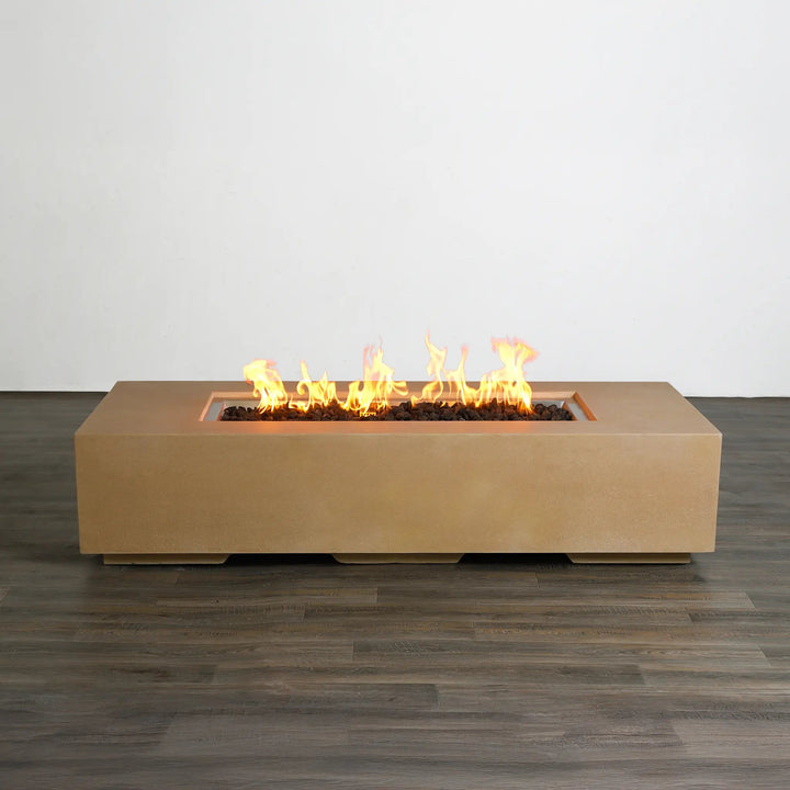 72" x 28" Rectangle Beton Concrete (GFRC) Gas Fire Pit by Starfire Designs