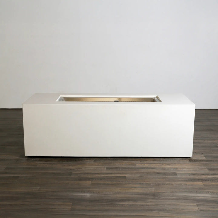 72" x 28" Rectangle Beton Concrete (GFRC) Gas Fire Pit with Hidden Propane Tank - White by Starfire Designs