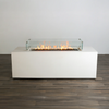72" x 28" Rectangle Beton Concrete (GFRC) Gas Fire Pit with Hidden Propane Tank - White by Starfire Designs