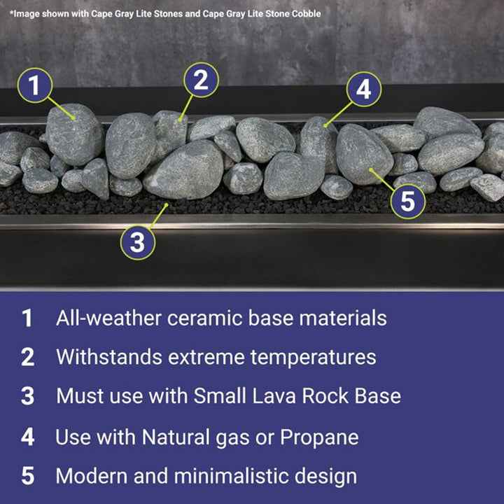 Natural Lite Stone Cobble - Set of 12 by American Fire Products