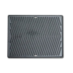 Mont Alpi cast iron grill plate with diagonal grooves, designed for enhancing grilling performance and providing even heat distribution, ideal for outdoor cooking enthusiasts