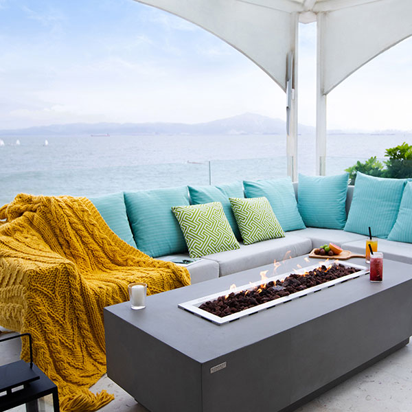 60" x 27" Rectangle Granville Concrete Fire Table by Elementi