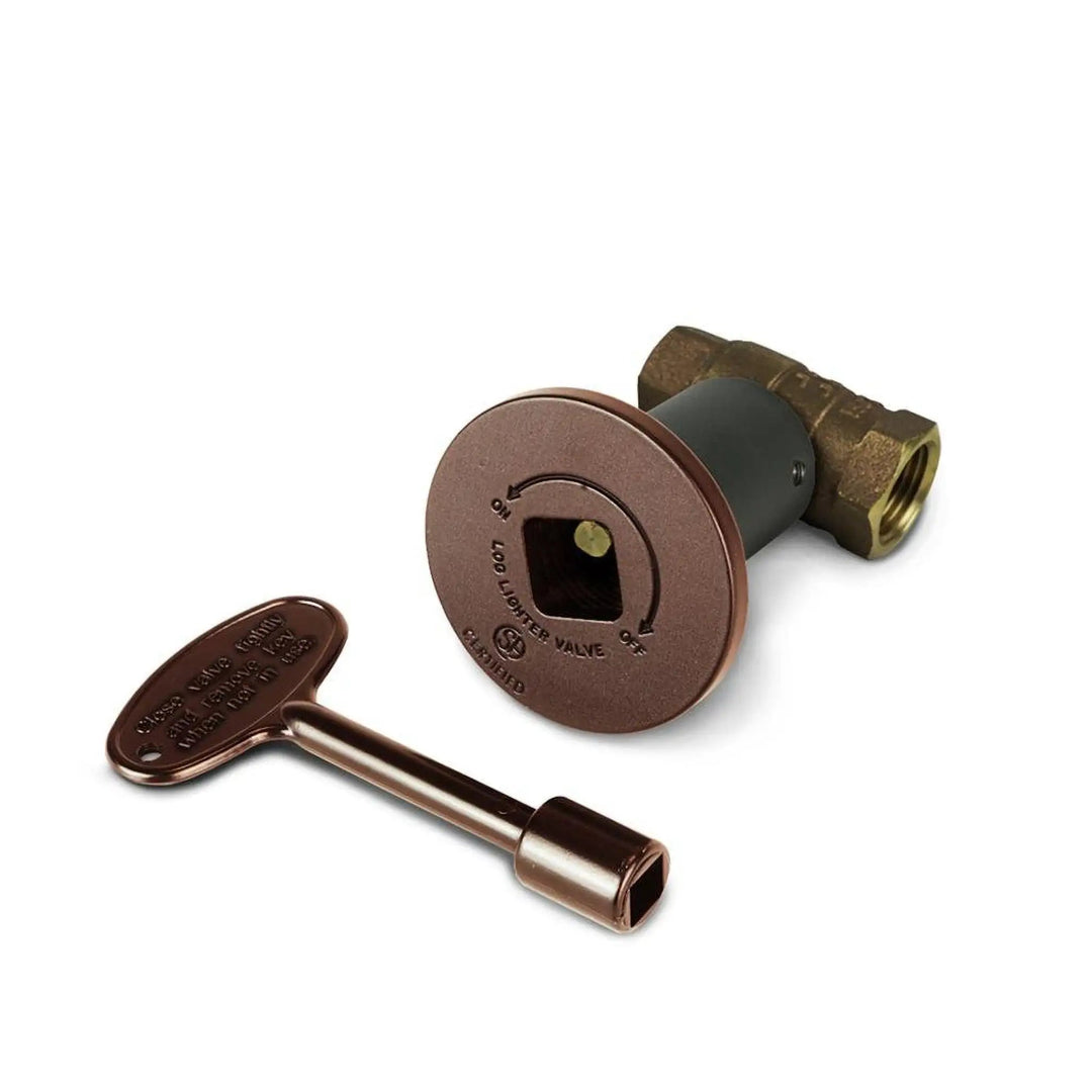 Starfire Designs Decorative Gas Key Valve Kit in Antique Brass finish, designed for precise control of outdoor fire pits and modern gas fire bowls-1/2"