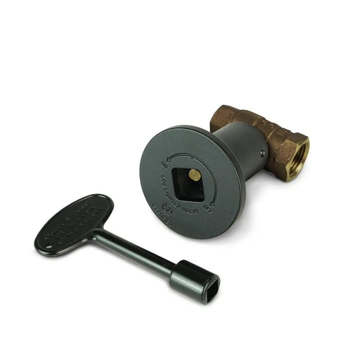 Starfire Designs Decorative Gas Key Valve Kit in Flat Black finish, ideal for controlling gas flow in modern outdoor fire pits and luxury patio fire tables-1/2"