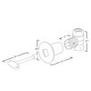 Exploded view of Decorative Gas Key Valve Kit parts, including key, valve, and faceplate, ideal for outdoor fire pit setups.