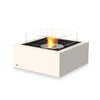 A premium EcoSmart Fire Base 30 Bone ethanol fire pit with a stainless steel burner and glass wind guard. This elegant square concrete fire table is designed for luxury outdoor spaces, offering clean-burning flames and modern aesthetics. The tempered glass shield enhances safety while maintaining a stylish, contemporary look.

