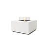 The EcoSmart Fire Chaser 38 Bone is a modern outdoor fire pit with a minimalist bone-colored concrete base, featuring a black burner and a glass wind guard for enhanced flame stability. This square gas fire pit adds a sleek and contemporary touch to backyards, patios, and commercial outdoor spaces.